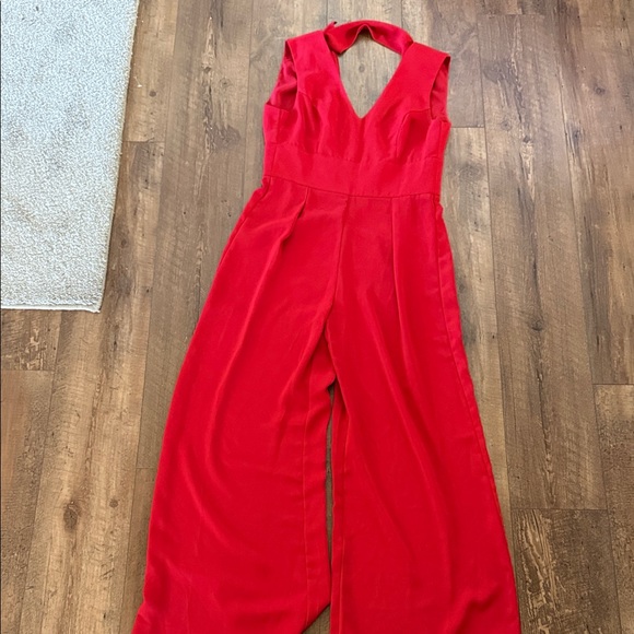 Sugarlips Pants - Sugarlips Vibrant Red V-Neck Jumpsuit